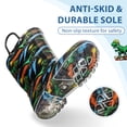 thumbnail image 4 of MOBYDICK Kids Toddler Light Up Rain Boots for Boys Waterproof Boots with Easy on Handles, Dinosaur, Size 2, 4 of 8