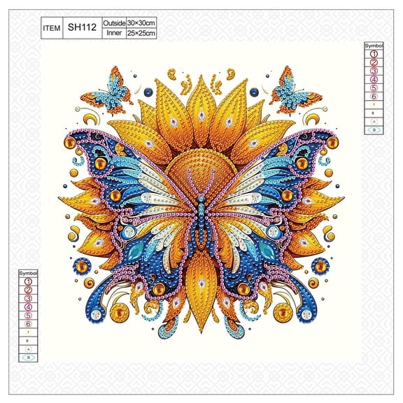 Butterfly on Sunflower Diamond Art Painting Kit