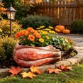 thumbnail image 2 of MYUNNIL Halloween Pumpkin Shaped Planter, Vintage Rustic Pumpkin Resin Flower Pot with Faded Texture Desigh, Durable Practical Decorative Container for Indoor Garden Yard Decor, 2 of 6