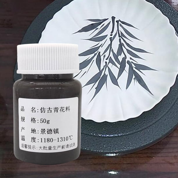 Cerámica Pigmento underglaze 50G BLESIY DIY Pintado a mano Esmalte 1180-1280 degree C Color de cocción negro
