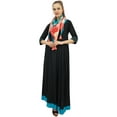 thumbnail image 6 of Bimba Designer Rayon Blouse Kurta Indian Women Black Kurti Dress With Scarf - 8, 6 of 8