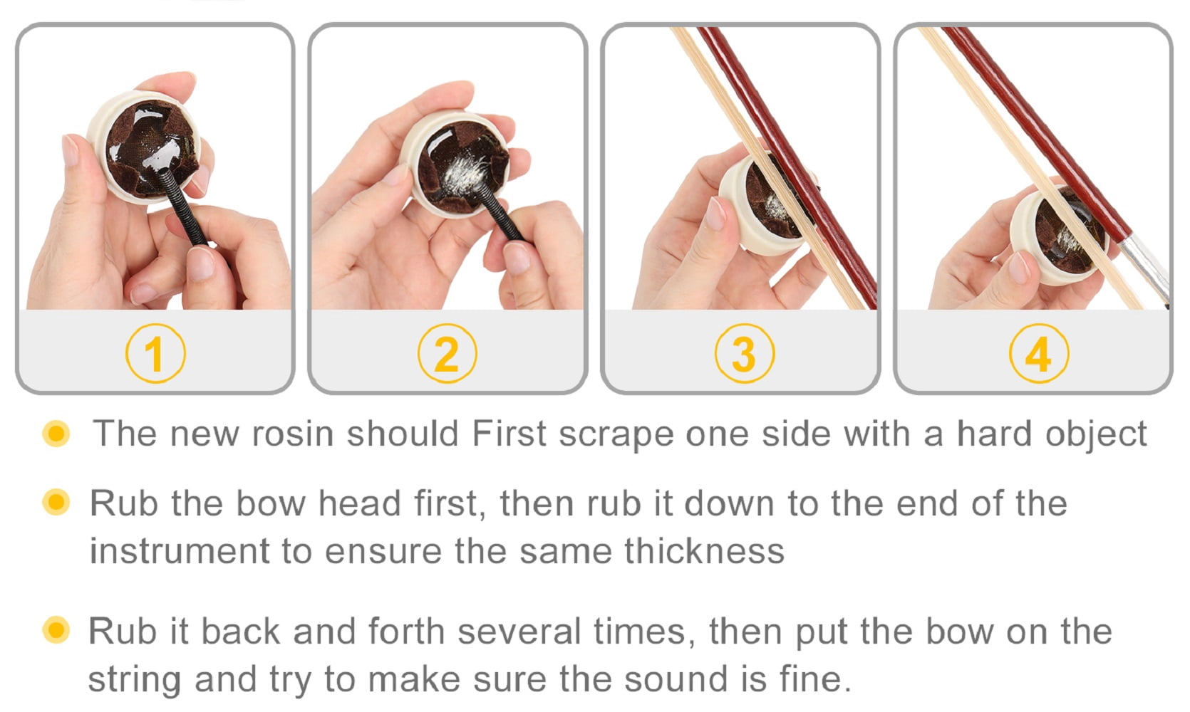 1/2 Acoustic Violin Case Bow Rosin, Natural