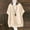 Beige, variant on Ladies Summer Fashion Shirts Round Neck Three-Quarter Sleeve Linen Blouses for Office Work,Beige,L