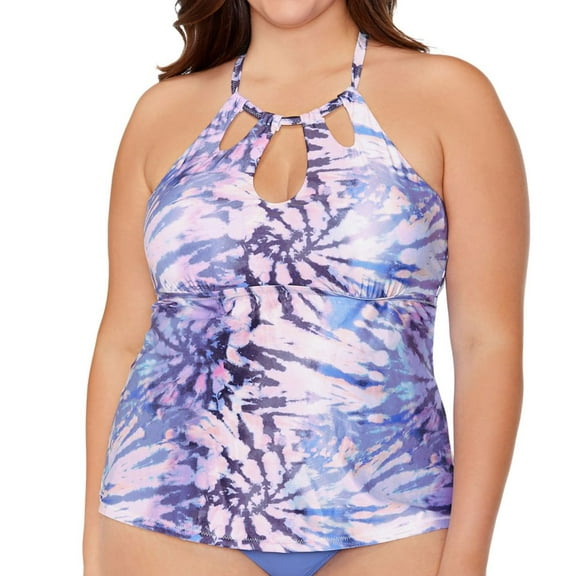 Women's Raisins Curve G840715 Plus Size Take A Trip Rosalie Tankini Swim Top (Shadow 18W)