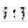 thumbnail image 2 of Designart "Heartbeat Rhapsody Turquoise and Gold Ink Cloud II" Abstract Painting Framed Wall Art Set Of 3 - Turquoise Modern Frame Canvas Set For Living Room Decor, 2 of 6