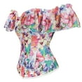 thumbnail image 4 of TAIAOJING Women Elegant Vintage Cap Sleeves Brocade Bustier Corset Tops, 4 of 6