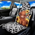 thumbnail image 3 of Uorisanigo Cute Highland Cow Automobile Seat Cover, Universal Seat Covers for Front Seat Waterproof Elastic Polyester Car Seat Protector Covers Suitable for Cars, SUV and Trucks, 3 of 7