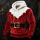 thumbnail image 1 of Ceisia Cozy Fleece-Lined Mens Loose Fit Santa Style Color Block Hooded Sweatshirt Gifts, 1 of 5
