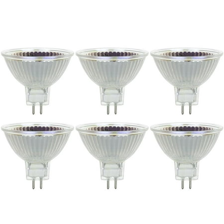 6 Pack Sunlite 75 Watt, 38° Flood, MR16 Mini Reflector, GU5.3 Bi-Pin