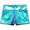 thumbnail image 7 of Alvivi Womens Shiny Metallic Rave Dance Booty Shorts High Waist Mini Hot Pants Bottoms Blue&Purple XL, 7 of 7