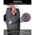 thumbnail image 2 of Pantalones cargo tácticos Rapoo para hombre, impermeables, color gris, 44 W x 32 L, 2 of 6