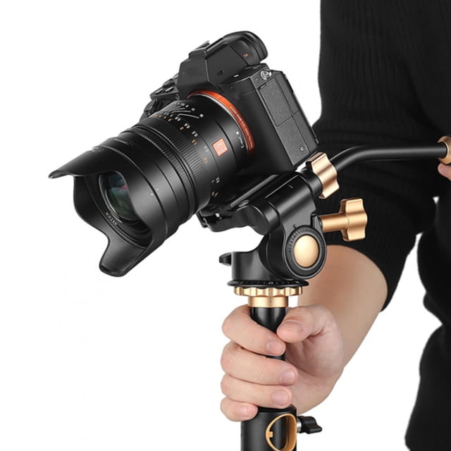 Tripod Head Adapter, Aluminum Alloy Anti Slip Rubber Three Dimensional Damping Tripod Head 3 Way For DSLR Camera