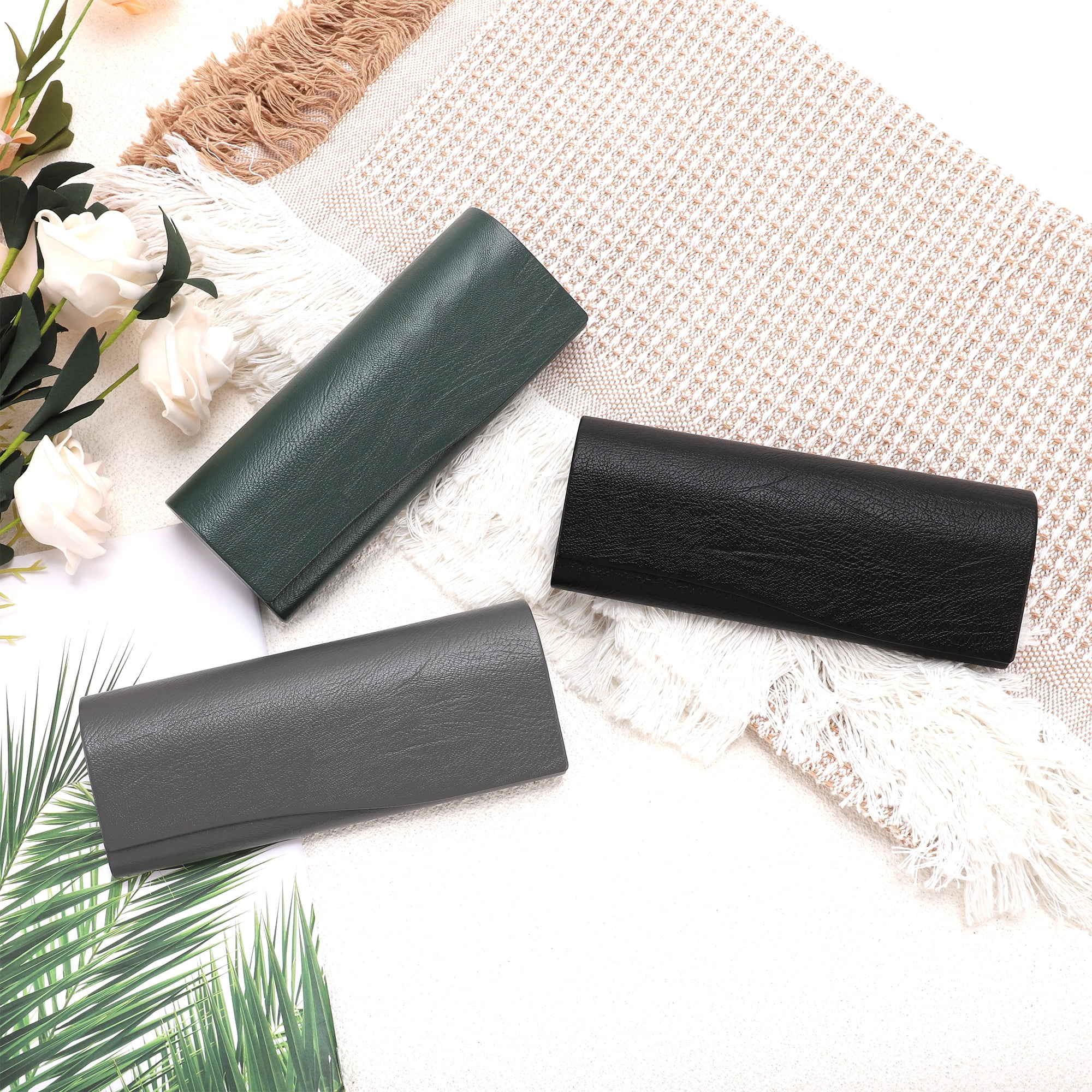 Unique Bargains Tree Pattern Eyeglasses Case Portable Eyeglasses Storage Gray