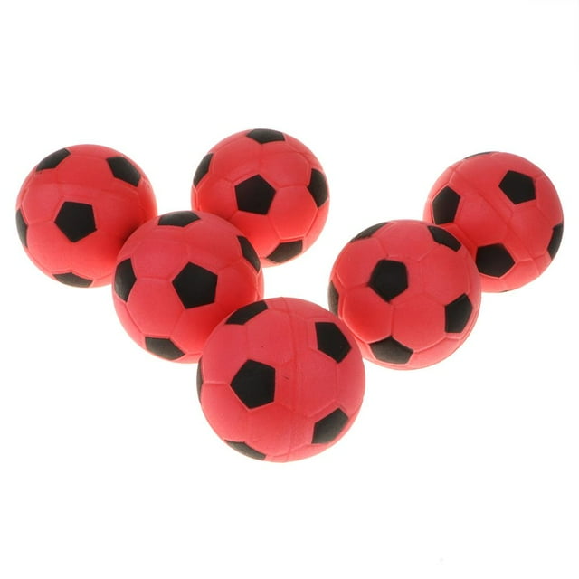 6 mini pelotas de fútbol de espuma para interior y exterior (6 colores) rojo