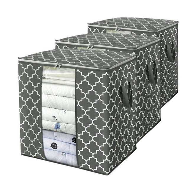 Sac de Rangement pour Couette Renforcé Grande Capacité Tissu Non Tissé Économiseur d'Espace Sac de Rangement pour Couverture pour Garde-Robe