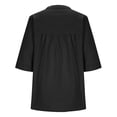 thumbnail image 4 of MSJUHEG Womens Linen Tops Cropped Button Down Shirts for Women Peasant Tops for Women Cotton Gauze Shirt Gauze Shirts for Women Boho Linen Tops Casual T Shirts Black L, 4 of 6