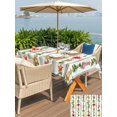 thumbnail image 4 of Outdoor Tablecloth with Umbrella Hole and Zipper, Poinsettia Floral Rectangle Table Cloth 52x70 Inch Waterproof Tablecloth, Christmas Balls Xmas Plants Bells New Year Picnic Table Cover for Patio, 4 of 7