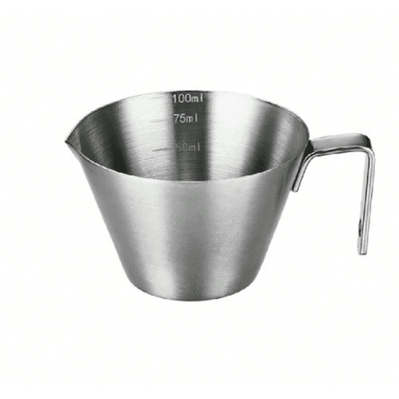 100ML/3.5OZ Espresso Measuring Cup With 3 Marks Coffee Shot Cup With Handle Stainless Steel Milk Can for Baristas Home Cafe Use