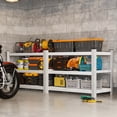 thumbnail image 5 of 3-Tier Heavy-Duty Shelving,Adjustable Metal Garage Storage Shelves,36" x36"x16" (White), 5 of 8
