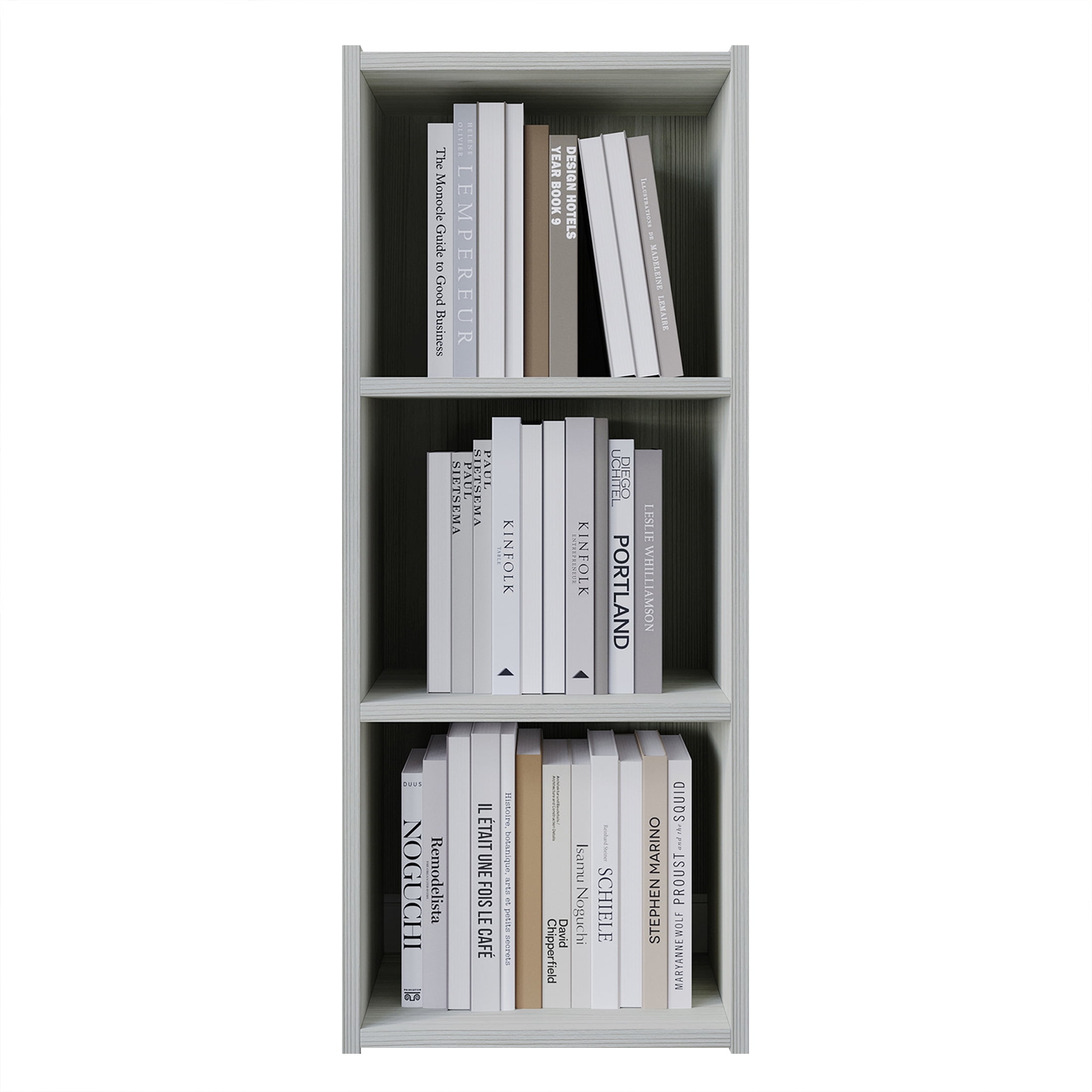 Castle Place Classic 3-Cube Open Shelf Wood Bookcase, Light Grey