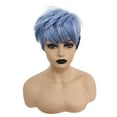 thumbnail image 3 of DOPI Sexy Short Wavy Curly Parting Synthetic Wig Wave Black Women Gradient Blue Wigs(2Pack), 3 of 5