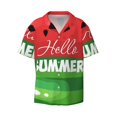 thumbnail image 5 of Daiia Watermelon Hello Summer Men's Linen Shirts Short Sleeve Casual Shirts Button Down Shirt for Men Beach Summer Wedding Shirt-3X-Large, 5 of 6
