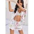 thumbnail image 4 of Ekouaer Satin Pajama for Women Short Sleeve Silky Pj Short Set Bow Front Tie Up Loungewear Sleepwear, 4 of 6