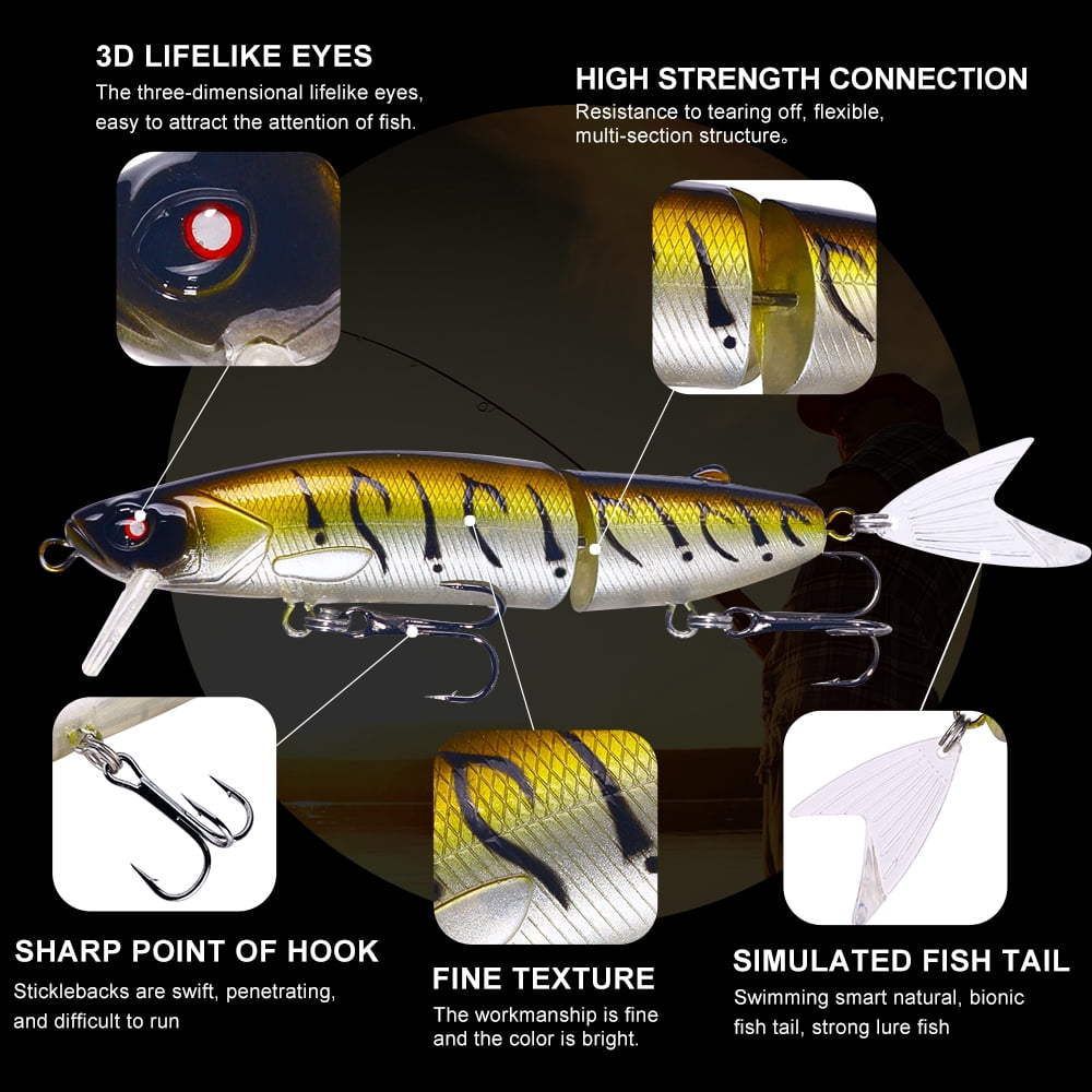 HENGJIA Fishing Lures 10PCS Multi Jointed Fish Fishing Kits Slow Sinking Lifelike Swimbait Freshwater and Saltwater for Trout Bass Lures