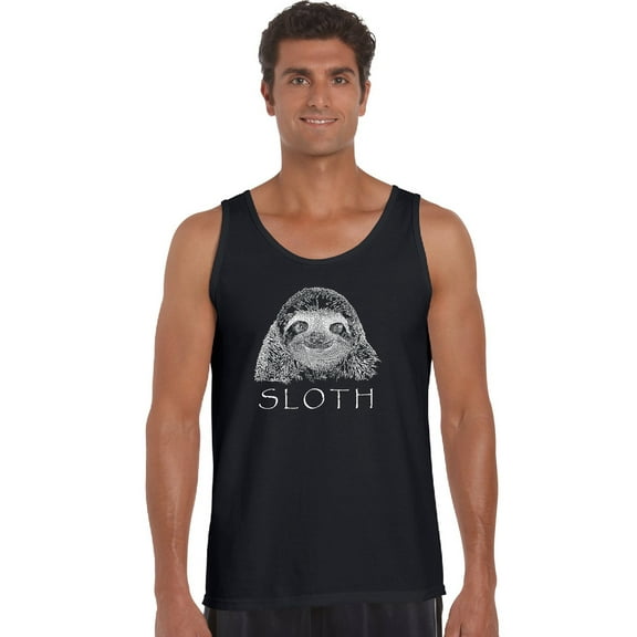 LA Pop Art Men's Word Art Tank Top - Sloth