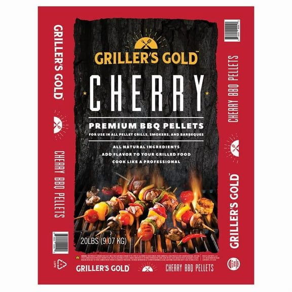 Griller's Gold Premium Cherry BBQ Pellets 20 lb All Natural Ingredients Sweet Mild Flavor