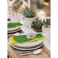 thumbnail image 5 of Pineapple Cloth Napkins Set of 8 Reusable Dinner Napkins, Boho Tropical Dark Green Yellow Stripe Summer Cocktail Napkin Washable Table Napkins for Wedding/Holiday Party/Baby Shower 20"x20", 5 of 7