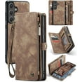 thumbnail image 1 of Funda tipo cartera para Samsung Galaxy S25 FE, con cremallera, tarjetero, correa de muñeca, funda protectora trasera magnética desmontable a prueba de golpes para Samsung Galaxy S25 FE 5G, 1 of 9