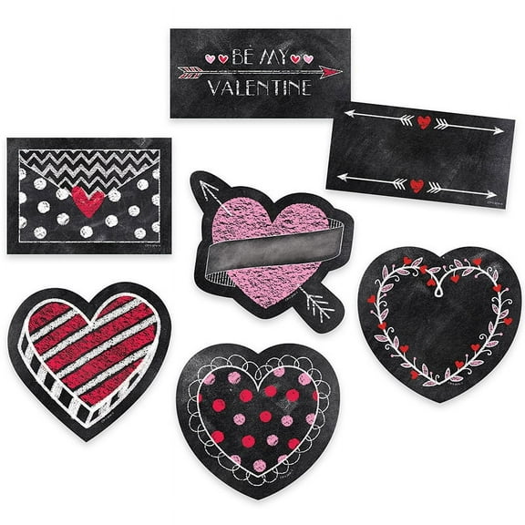 CTP6076 - Chalk Hearts 6" Designer Cut Outs, 42 Per Pack by Creative Teaching Press