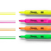 Sharpie Tank-Style Highlighters, Chisel Tip, Assorted, 4 Count