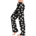 thumbnail image 4 of Women Pajama Pants Long Comfy Casual Drawstring Stretch Wide Leg Lounge Pants Fashion Color Block Pajs with Pockets, 4 of 6