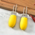 thumbnail image 3 of Juego de soportes para maíz (8 piezas, talla única), color amarillo Inoxidable Brochetas De Mazorca De Maíz, Tenedor Doble Para Asar, 3 of 5