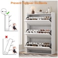 thumbnail image 3 of 8686|space-saving elegance: adjustable de madera shoe organizer almacenamiento gabinete con 3 flip cajones - ideal para para entrada o sala de estar, 3 of 10