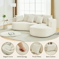 thumbnail image 5 of Sunvasagoo 106" Curved Modular Sofa with Chenille Upholstery, Grey/Beige/Orange, 5 of 7