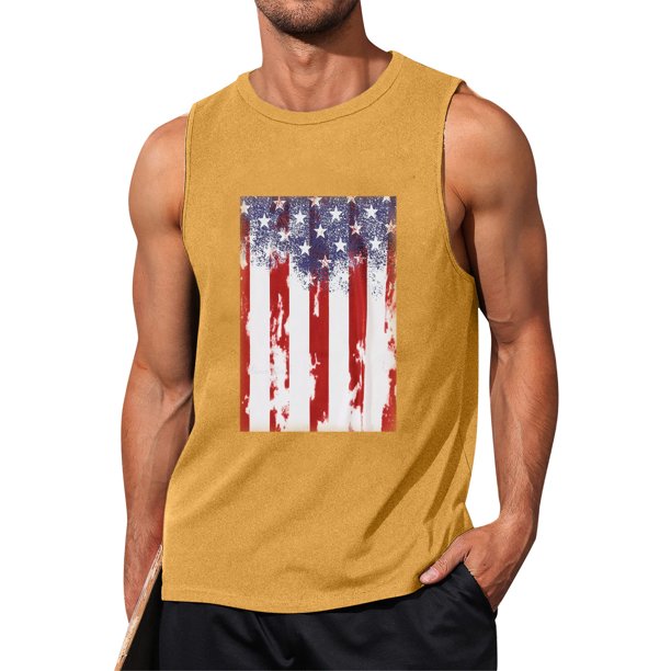 Mens Summer Surf Beach Tank Top Large Size Casual Breathable Sleeveless Top Loose Print Tank Top Man Shirt M
