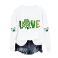 thumbnail image 2 of Craaazy Women's St Patricks Day Sweatshirts Casual Loose Round Neck Long Sleeve Tops with Comfy Shamrock Prints, 2 of 4