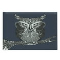 thumbnail image 1 of Indie Cutting Board, Owl with Vintage Style Ornaments Wisdom Creature of Night, Decorative Tempered Glass Cutting and Serving Board, Large Size, Charcoal Grey Dark Blue, by Ambesonne, 1 of 1