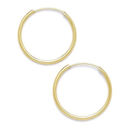 14k Yellow Gold 18mm Round Hoop Earrings