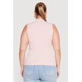 thumbnail image 4 of Women's Plus Size Compression Rib Mock Neck Tank Top, 4 of 4