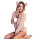 thumbnail image 1 of Sonducket Ropa de dormir con capucha de lana para mujer Pijamas Mono de oso de peluche Pantalones cortos Mamelucos Prendas para la parte inferior del cuerpo Rosado 4XL Sonducket FS10114-07, 1 of 6