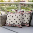 thumbnail image 4 of Vintage Star Pillow Covers 2 Pack Red Blue Bow Country Stars Poppy Pastoral Linen Pillowcase Waterproof Outdoor Throw Pillow Cover for Patio Garden Square Cushion 16”x16”, 4 of 9