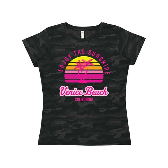Inktastic Summer Enjoy the Sunshine Venice Beach California in Pink Women's T-Shirt