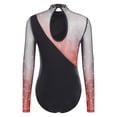 thumbnail image 4 of Aislor Women's Long Sleeve Leotard With Shorts Figure Skating Outfit Contemporary Dancewear Red XXL, 4 of 7