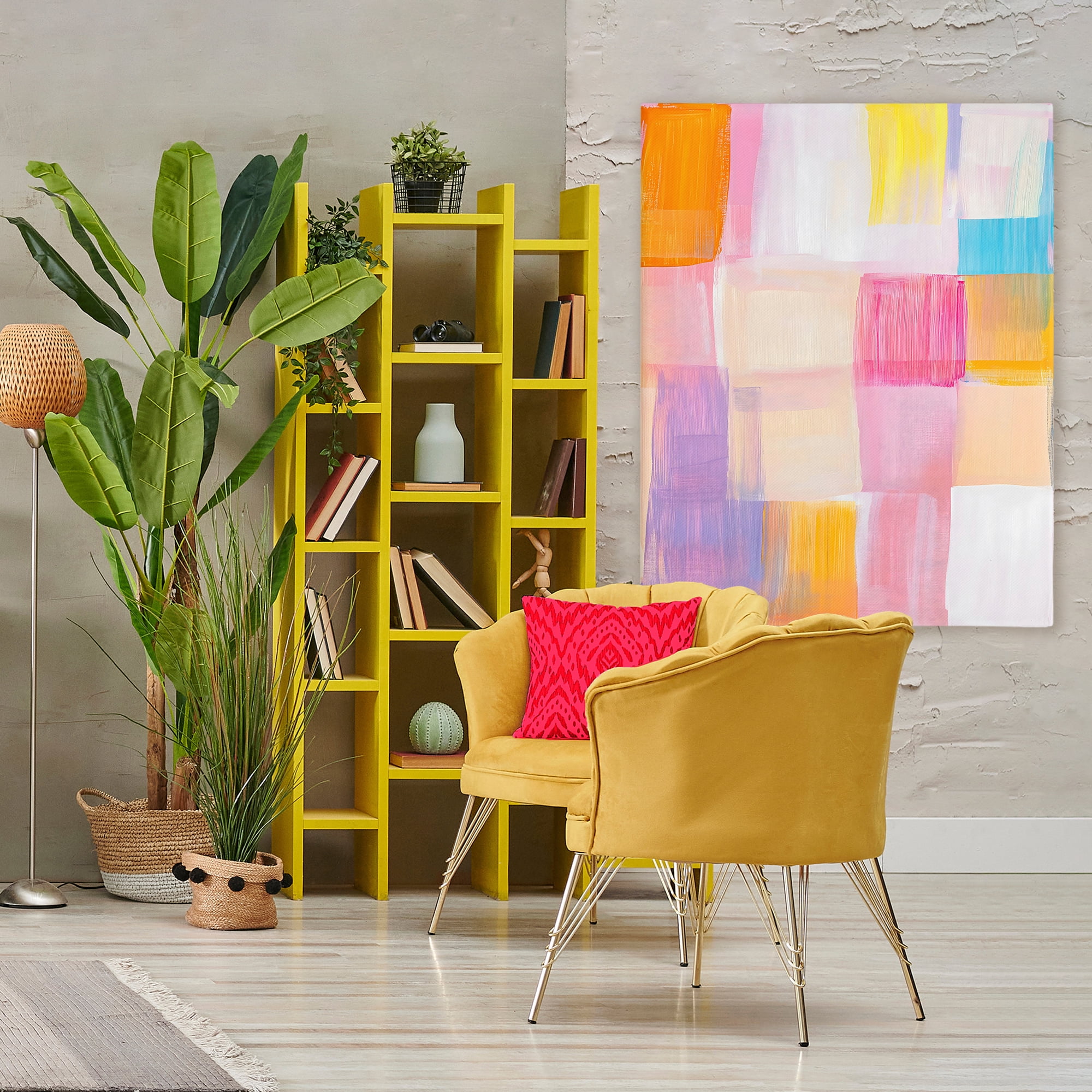 Stupell Industries Abstract Grid Brushstrokes Canvas Wall Art, design by The Prints Vibe