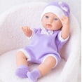 thumbnail image 7 of 12 Inch Realistic Skin Vinyl Baby Doll with Purple Knit Outfit – Safe Pretend Play Toy for Toddlers Ages 3+, 7 of 7