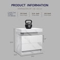 thumbnail image 4 of LED Nightstand, Night Stand with Sliding Top Storage, 2-Drawers High Gloss Bedside Table, Modern End Table for Bedroom, Matte White, 4 of 7
